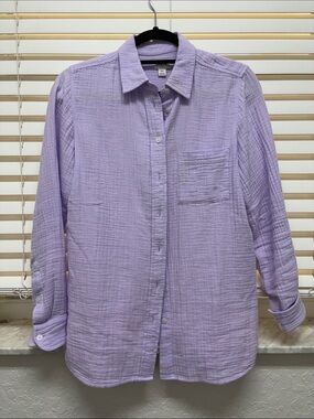 J. Crew Lavender Cotton Gauze Button-Down Shirt